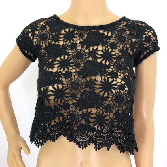 American Rag Tops - American Rag Cie Floral Crochet Top Size Small